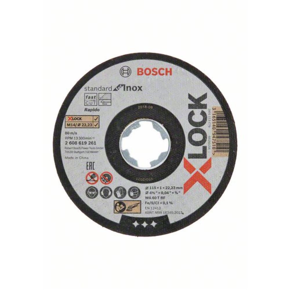 Bosch Trennscheibe gerade Standard for Inox Rapido WA 60 T BF 115 mm 10er-Pack 
