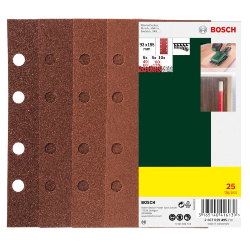 50x Bosch Schleifblatt für Schwingschleifer Klett P220 115x230mm 2608608683 