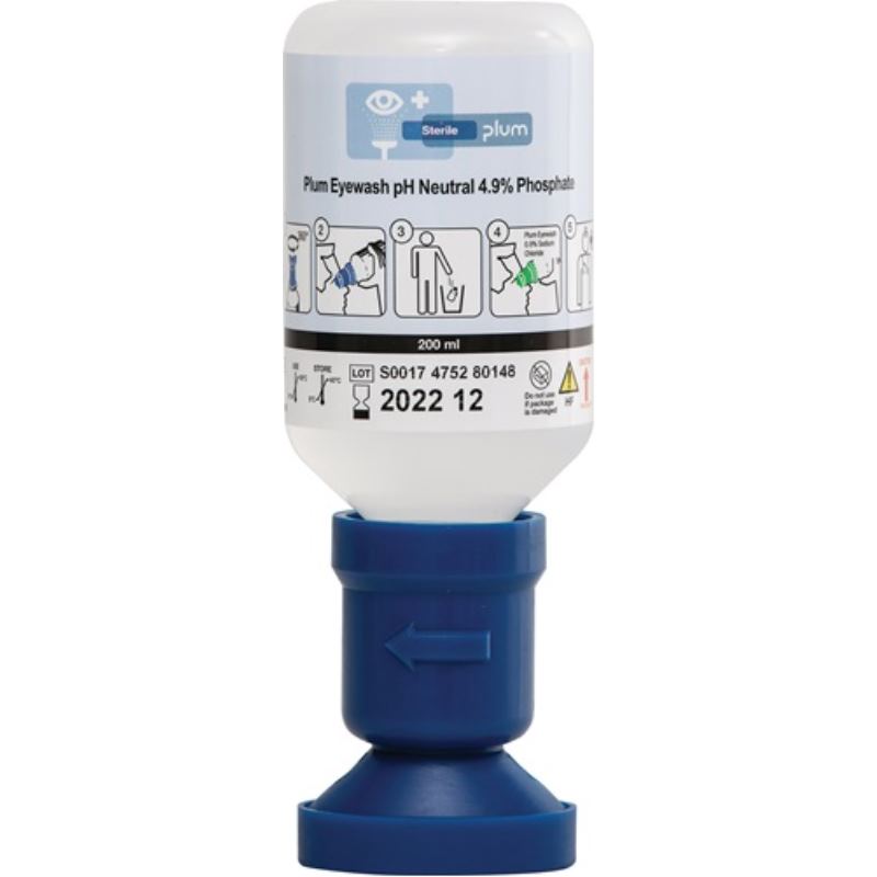 Augenspülflasche pH Neutral 200 ml 3 Jahre (ungeöff. Flasche) DIN EN15154-4 PLUM