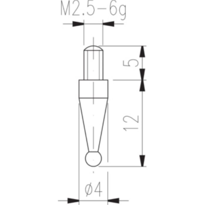 Messeinsatz Typ 18 Hartmetall Kugelmesseinsatz Durchmesser 2 mm
